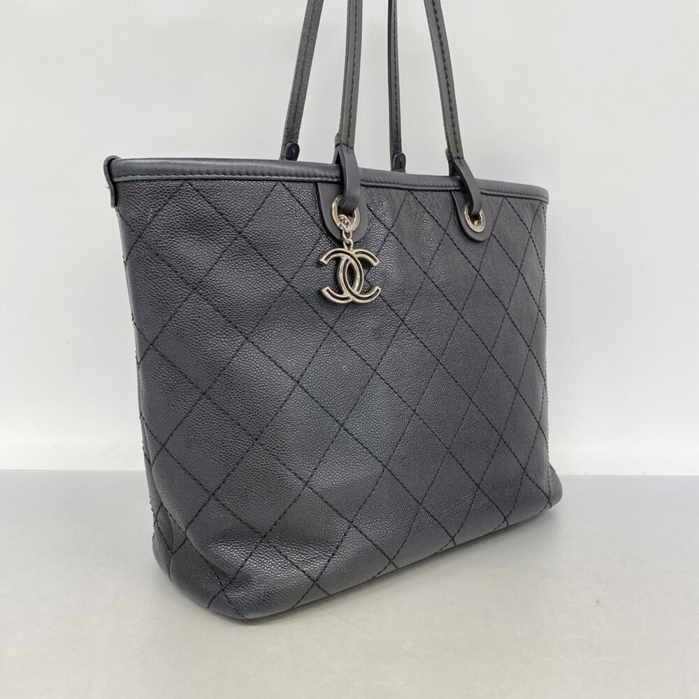 CHANEL Black Caviar Leather Tote Bag - Picture 2 of 10